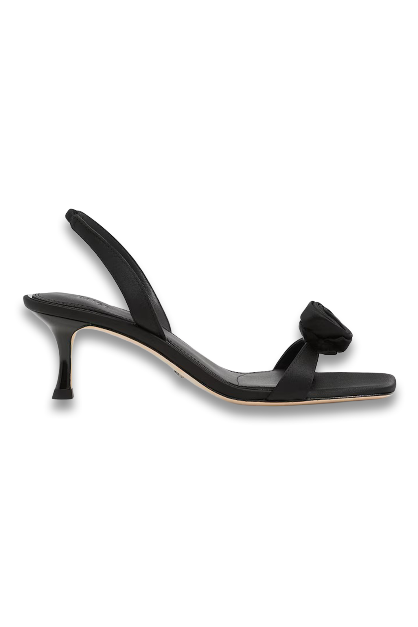 Paige Satin Rosette Sandal In Black