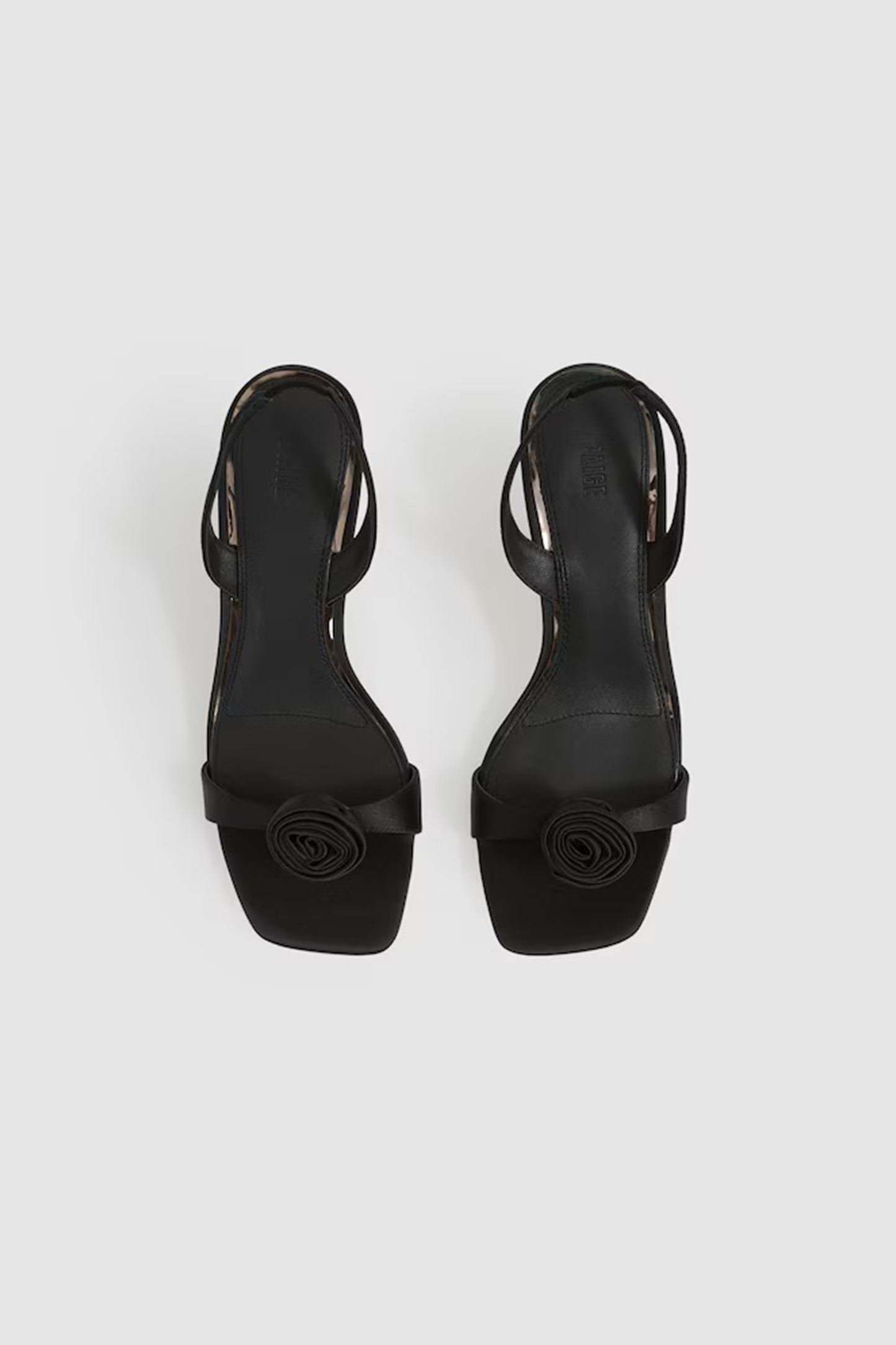Paige Satin Rosette Sandal In Black