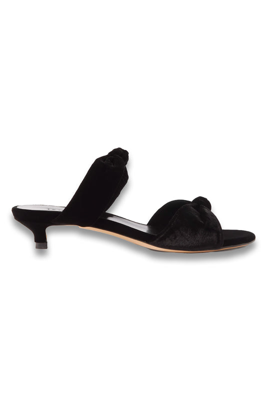 Black Knot Velvet Mules