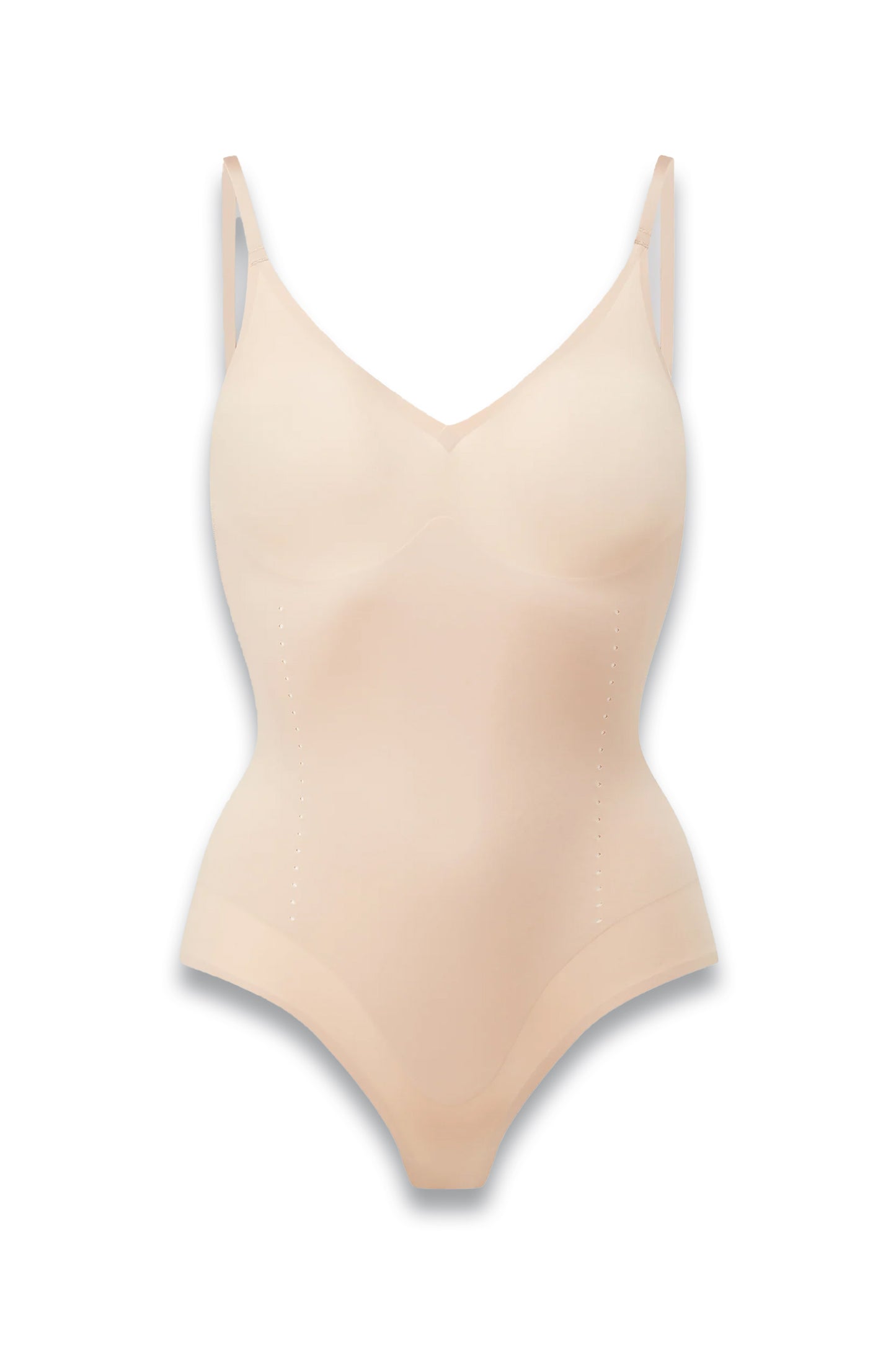 Sculpt Perforated Outer Bodysuit Almond