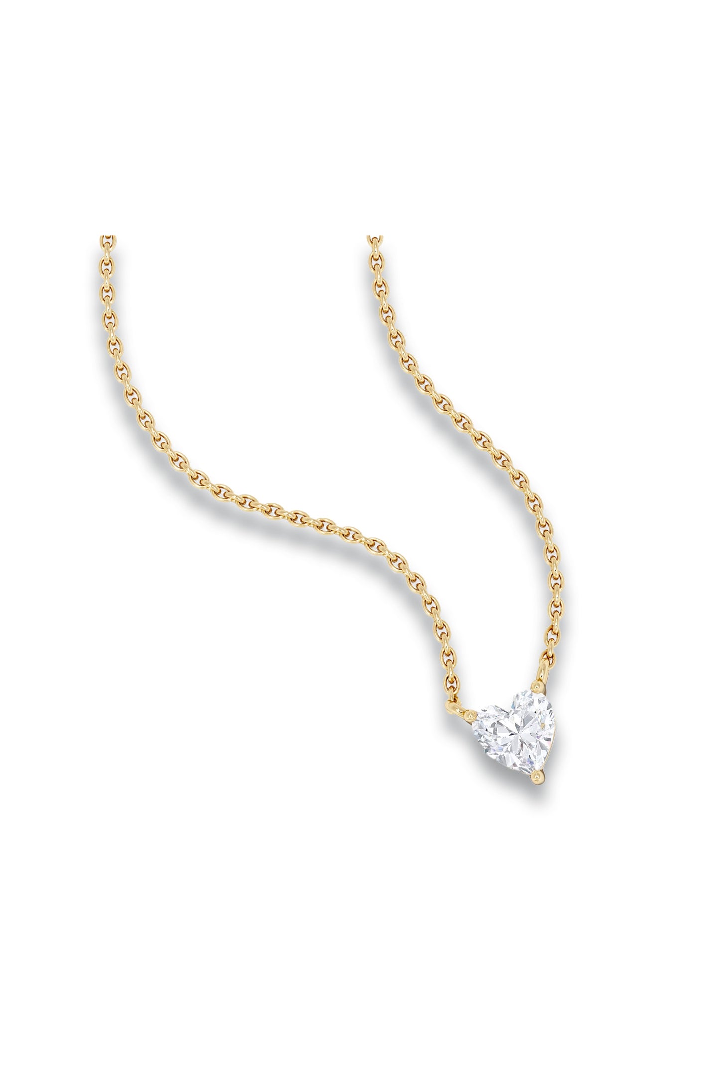 Wanderlust Floating Heart Cut Lab Diamond Solitaire Necklace 0.33ct H/SI in 18K Gold Vermeil