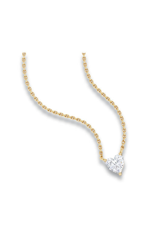 Wanderlust Floating Heart Cut Lab Diamond Solitaire Necklace 0.33ct H/SI in 18K Gold Vermeil