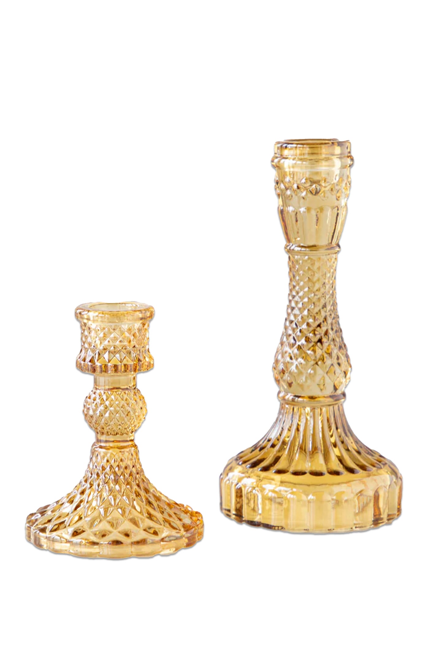 Vintage Amber Candlestick