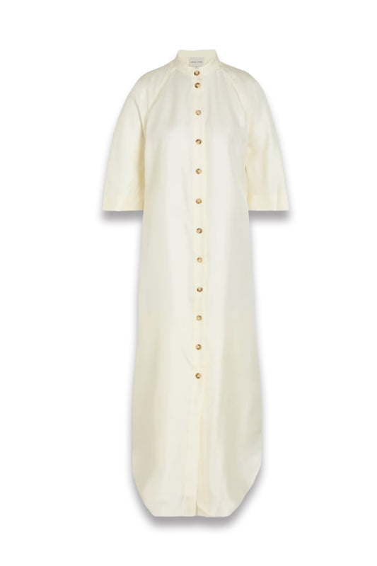 Durion Belted Silk-Twill Midi Shirt Dress