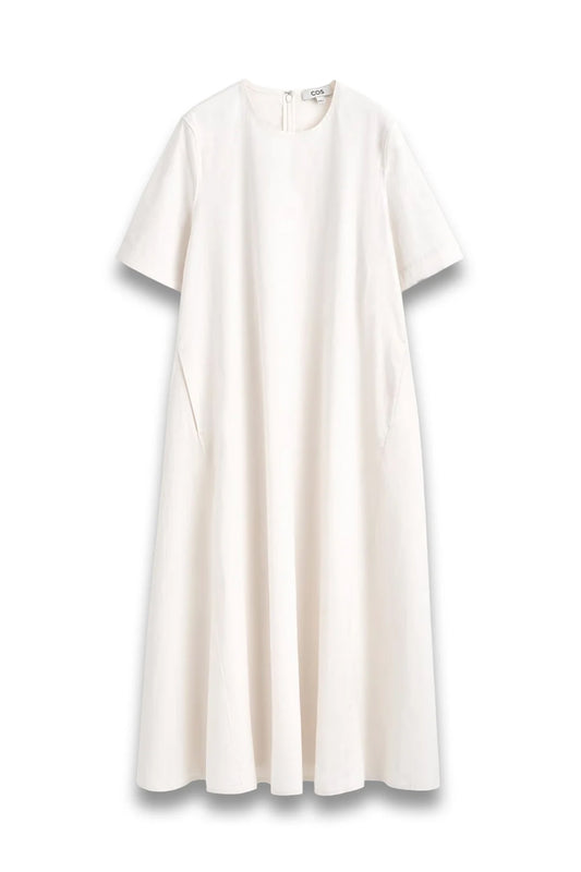 Raw-cut Cotton Midi Dress