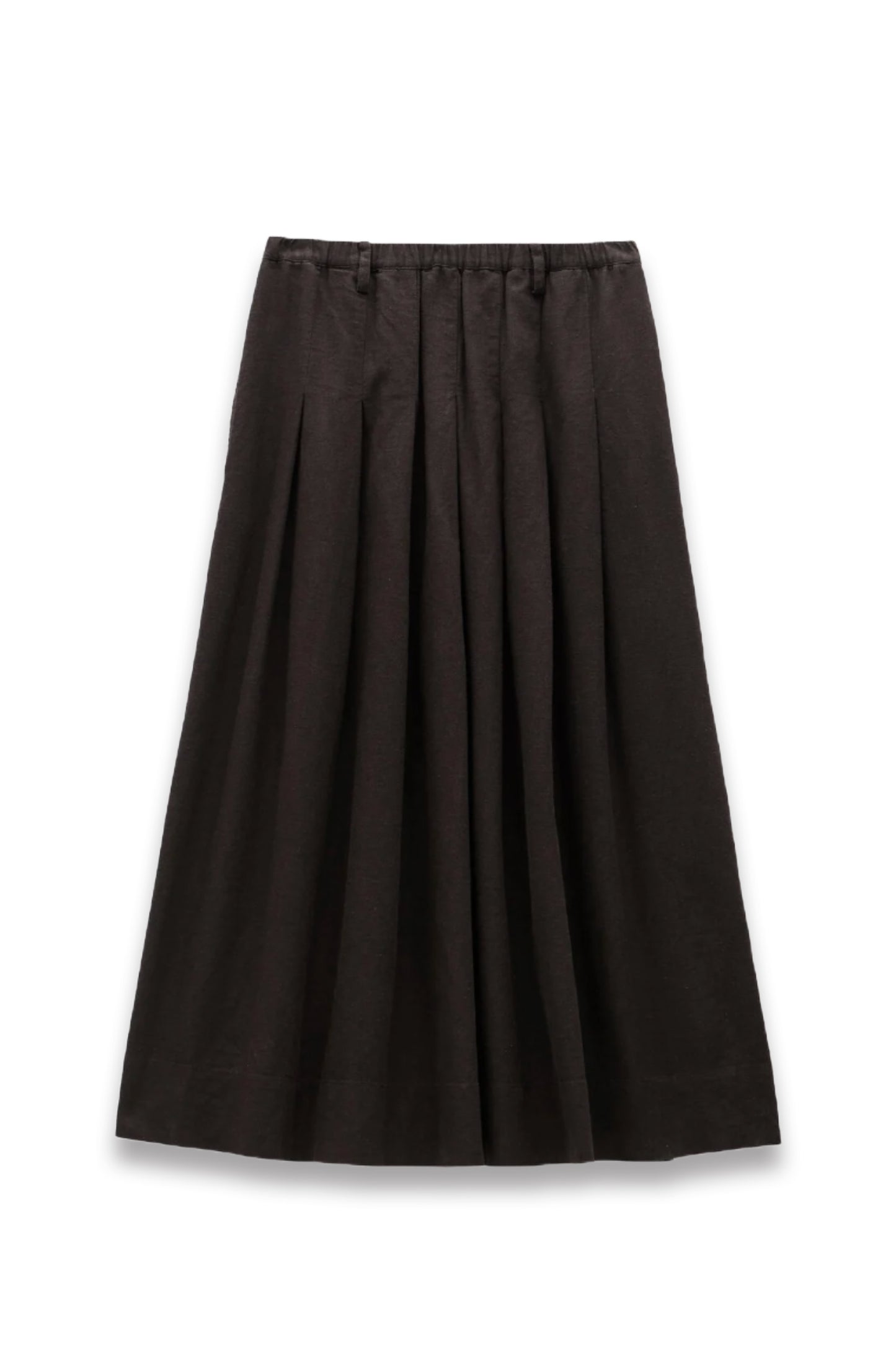 Ivy Pleated Linen Blend Midi Skirt