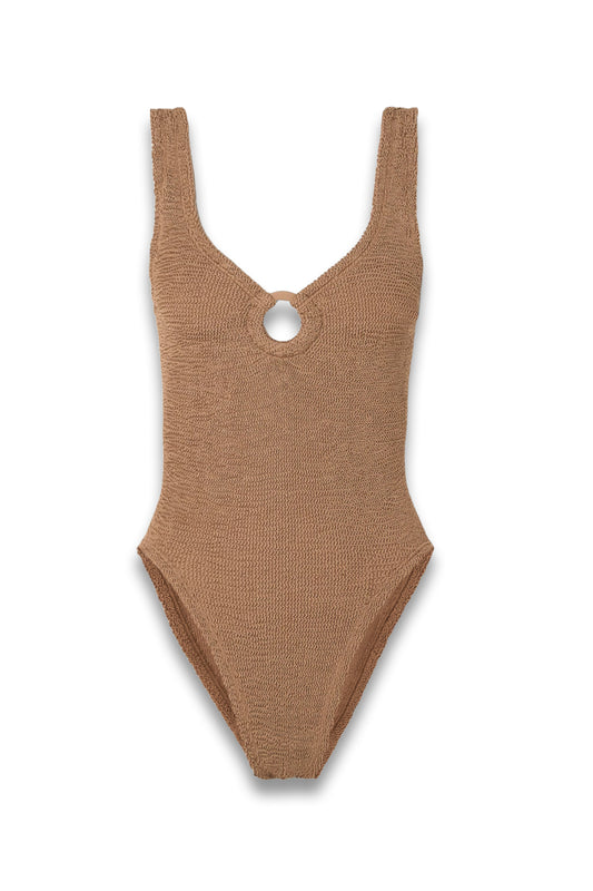 Celine Metallic Seersucker Swimsuit