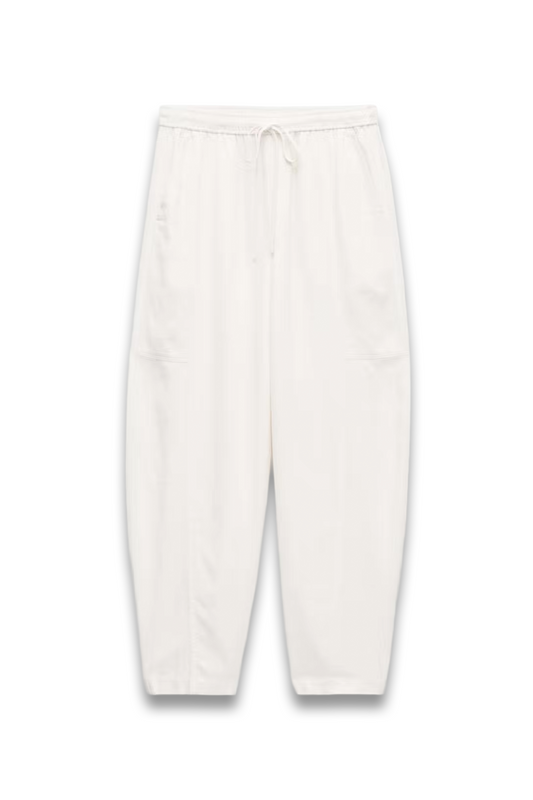 Tovi Linen Blend Barrel Leg Trousers