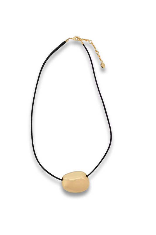 Pebble Pendant Cord Necklace