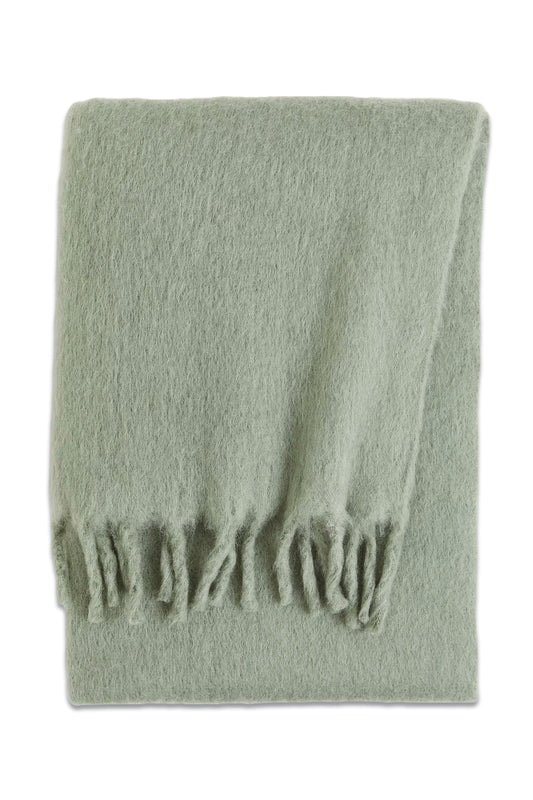 Wool-blend Blanket, Light Khaki Green