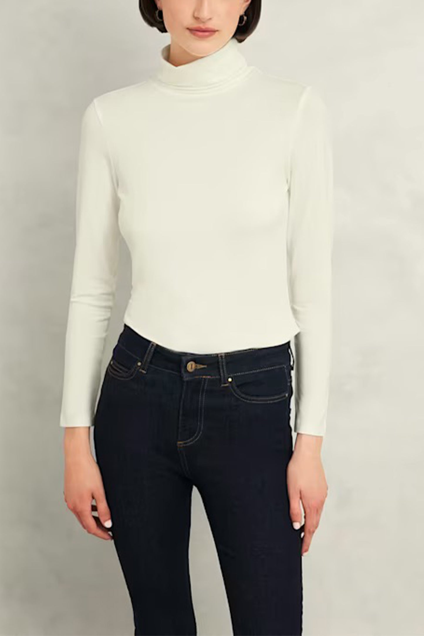 Mischa Roll Neck Top Ivory