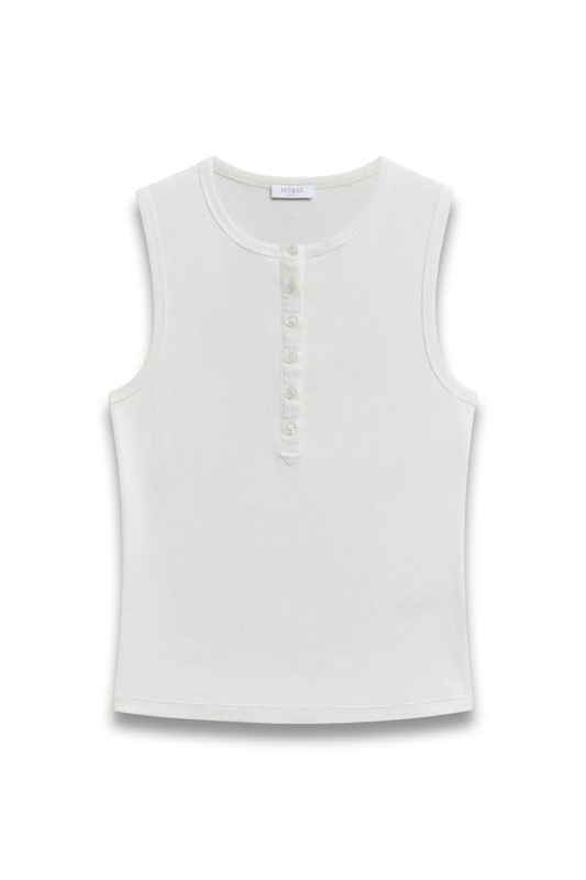 Gaia Ribbed Buttoned Vest Top