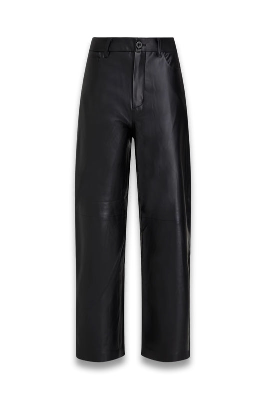 Faux Leather Straight-leg Pants