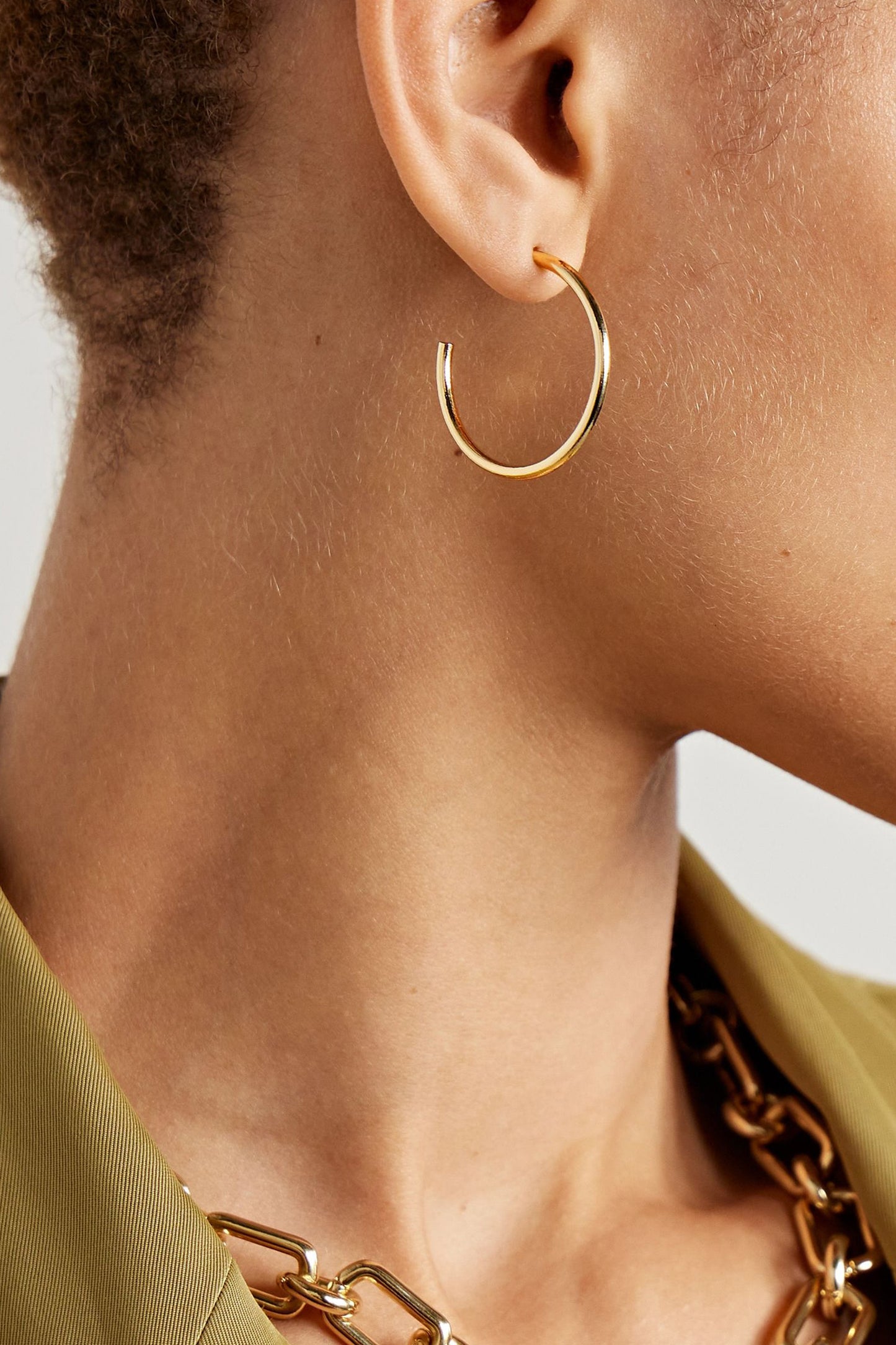 Mini Thread Gold-Plated Hoop Earrings