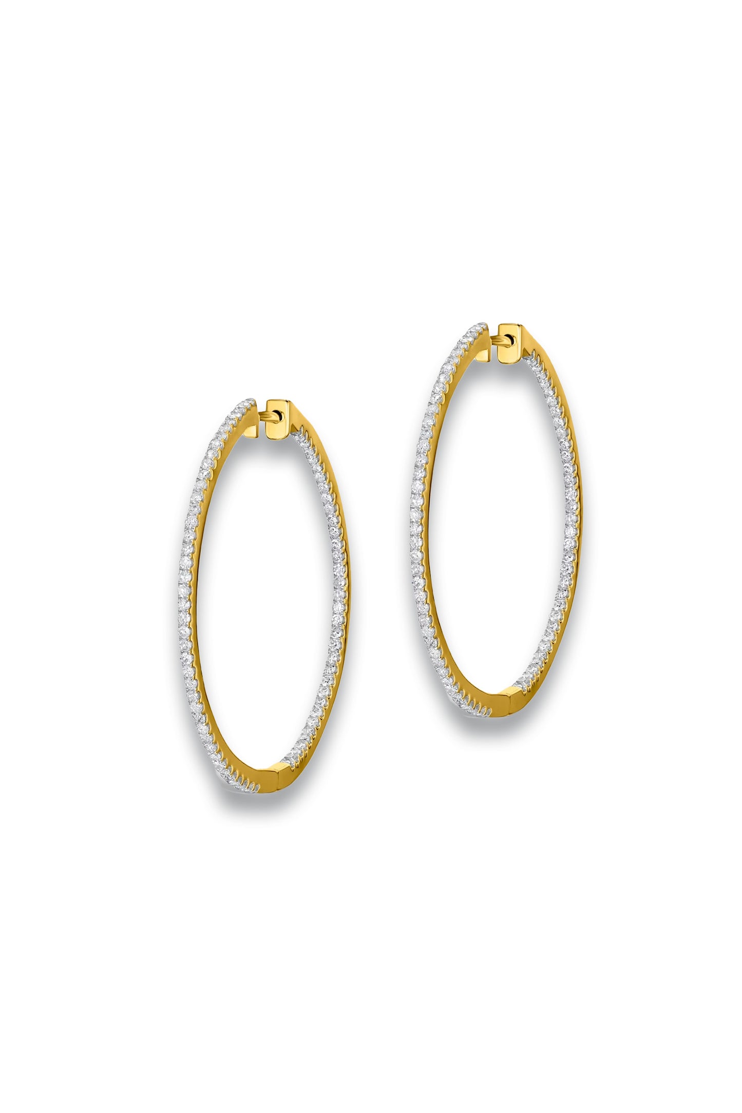 Diamond Hoop Earrings 2ct H/Si in 18K Gold - P3487
