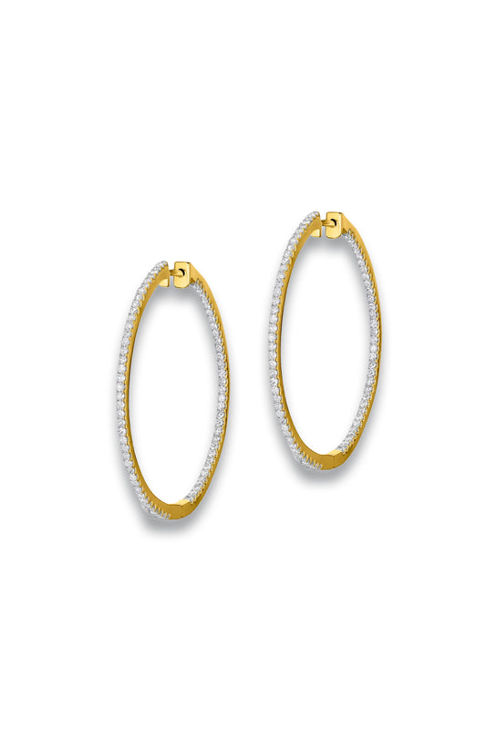 Diamond Hoop Earrings 2ct H/Si in 18K Gold - P3487