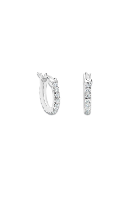 DB Classic Hoop Earrings In White Gold