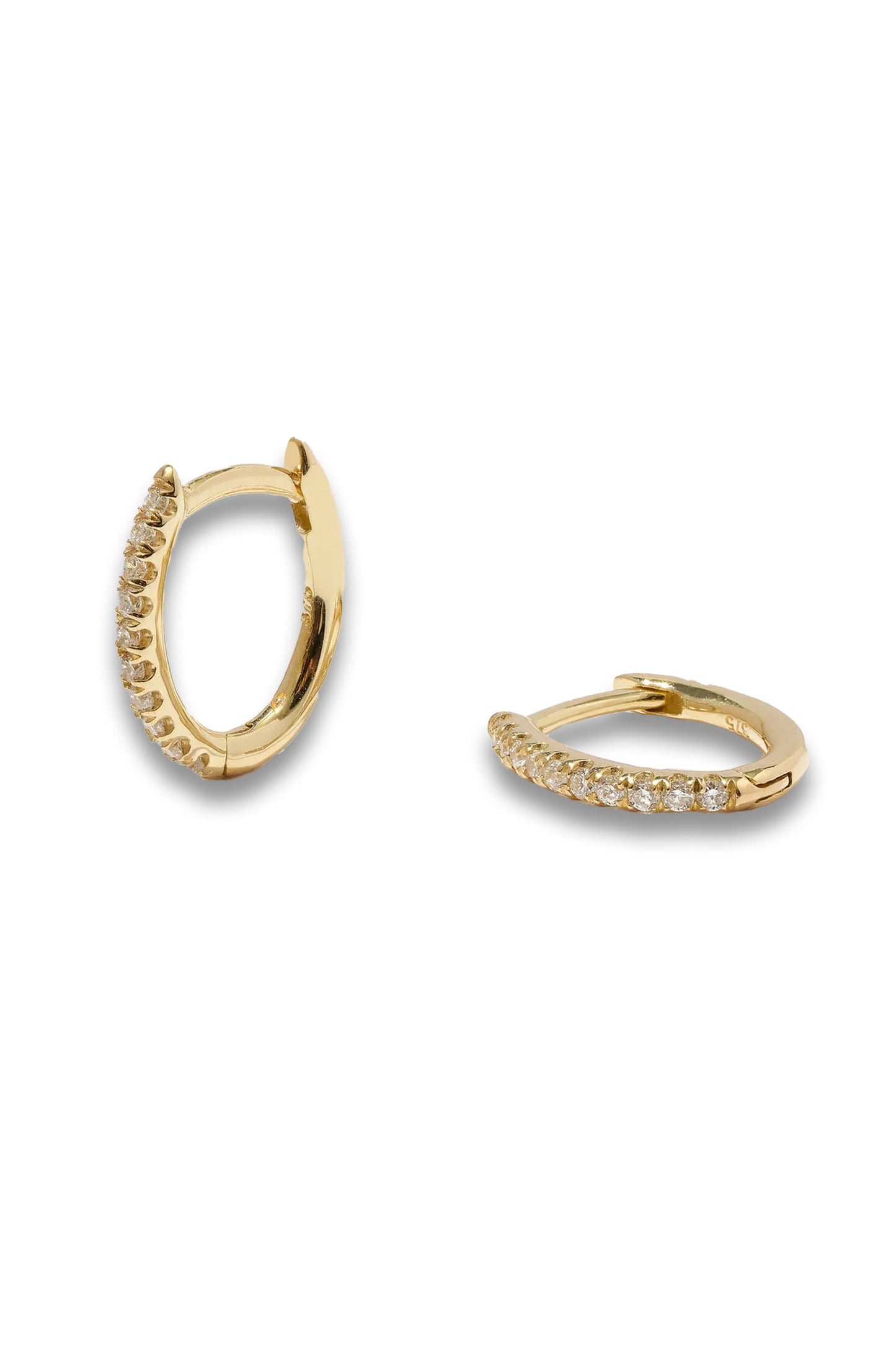 Mini Oval Hoop with White Topaz