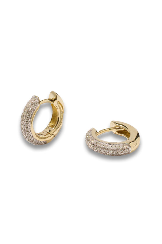 Solid Gold Quotidien Diamond Hoops