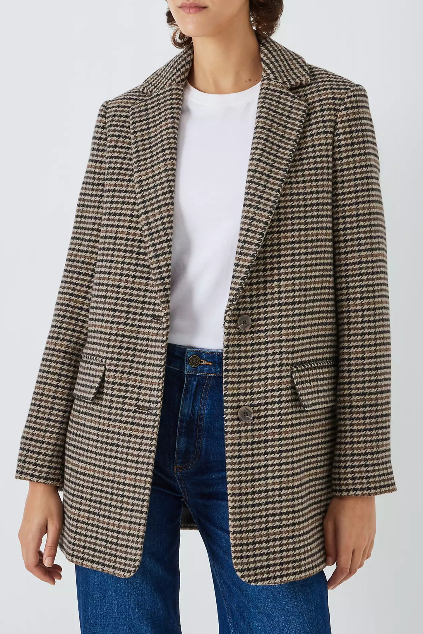 Checked Blazer, Natural