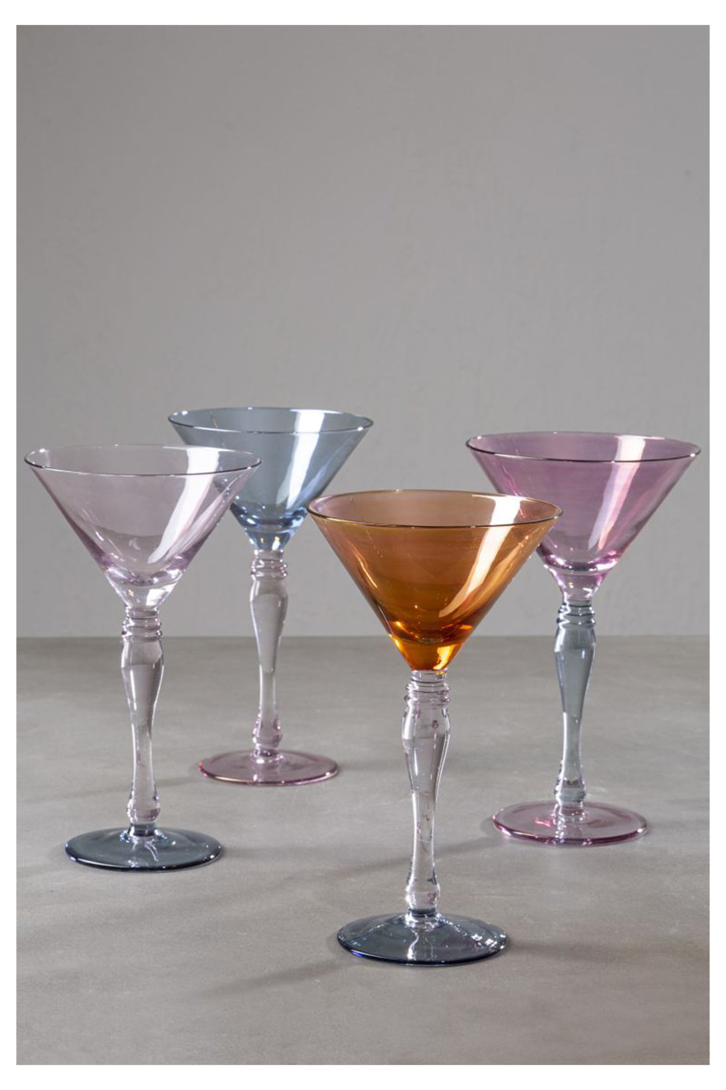 Assorted Colours Set Of 4 Aurora Cocktail Glasses