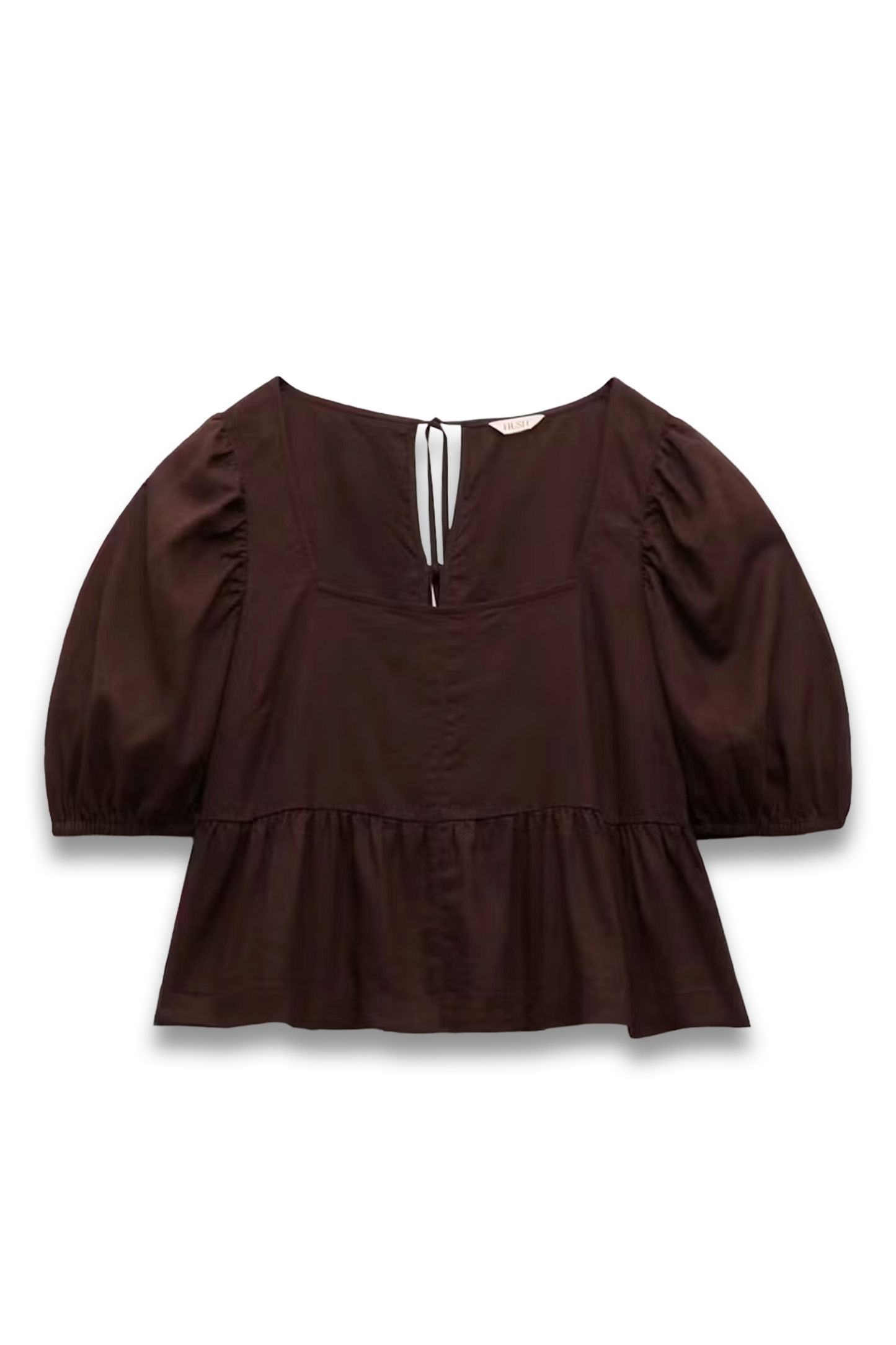 Alva Puff Sleeve Linen Beach Top