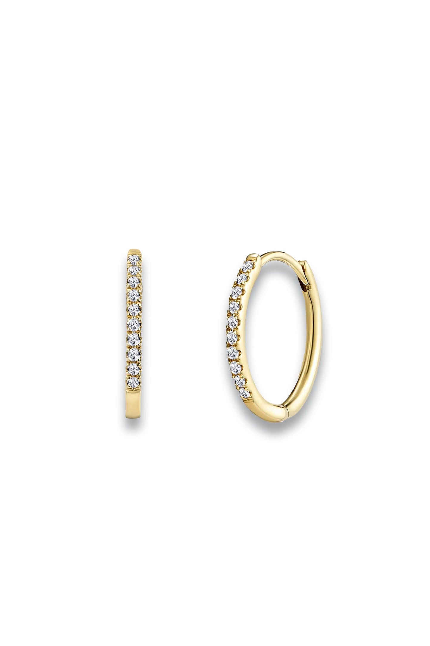 Stellato Diamond Encrusted Huggie Earrings 0.09ct in 9K Gold