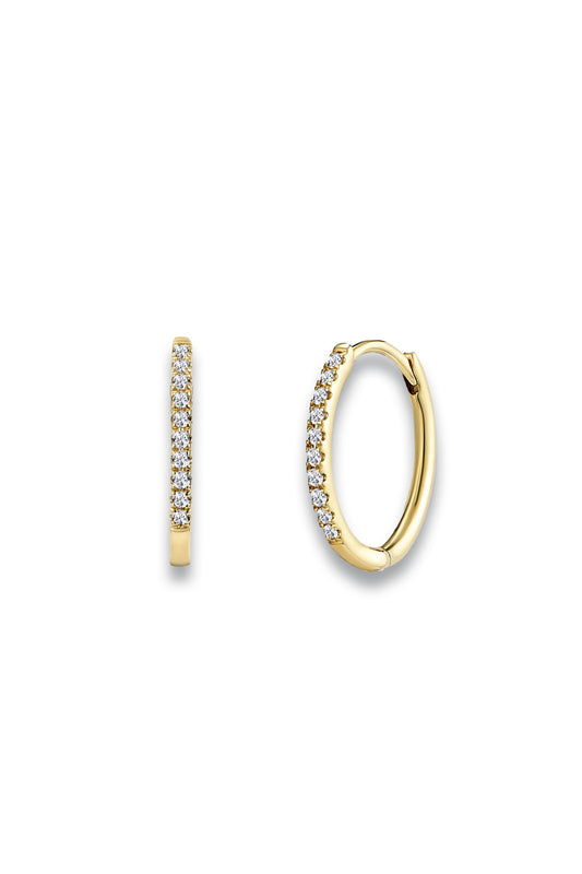 Stellato Diamond Encrusted Huggie Earrings 0.09ct in 9K Gold