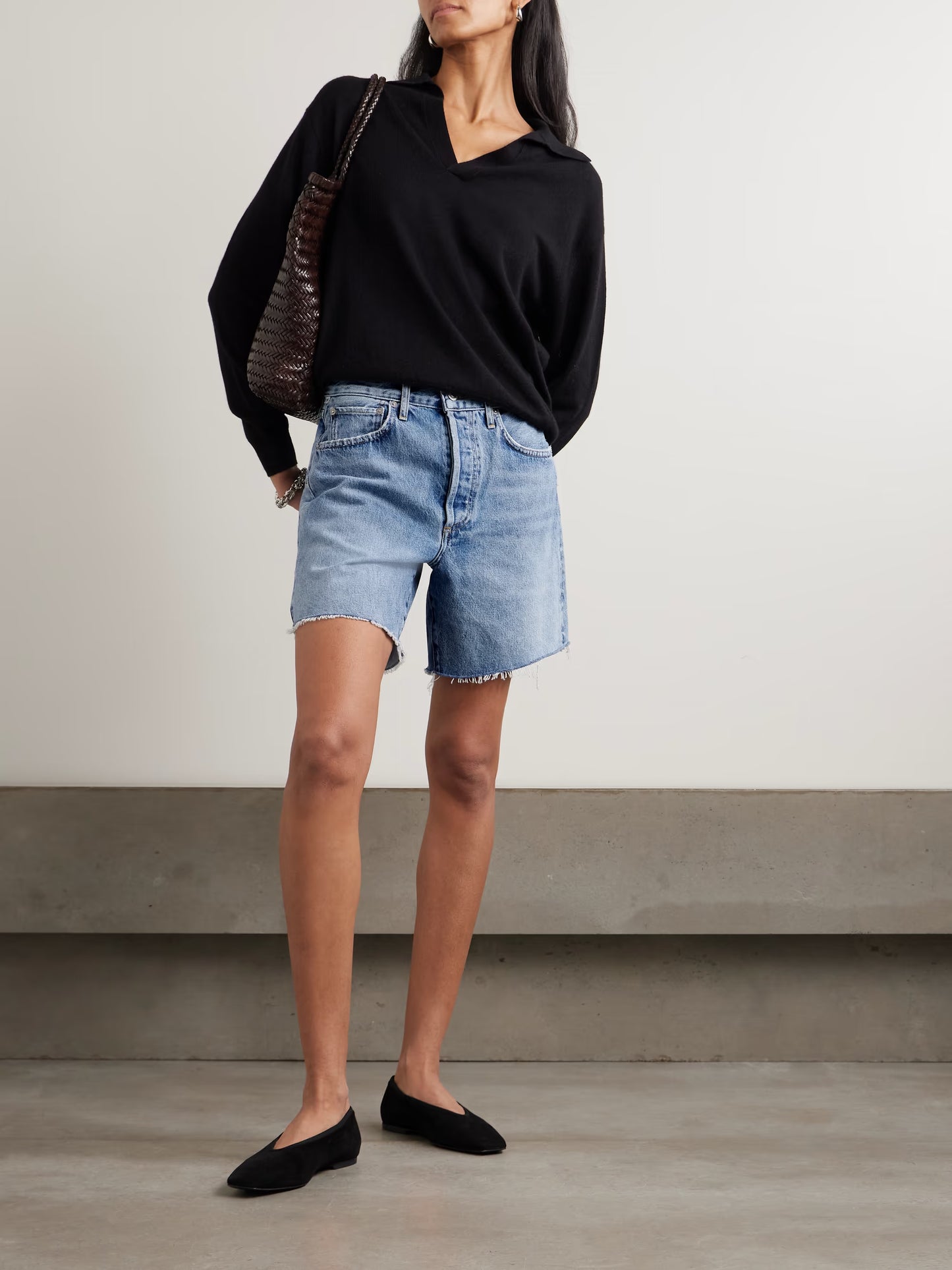 Marlow Frayed Denim Shorts