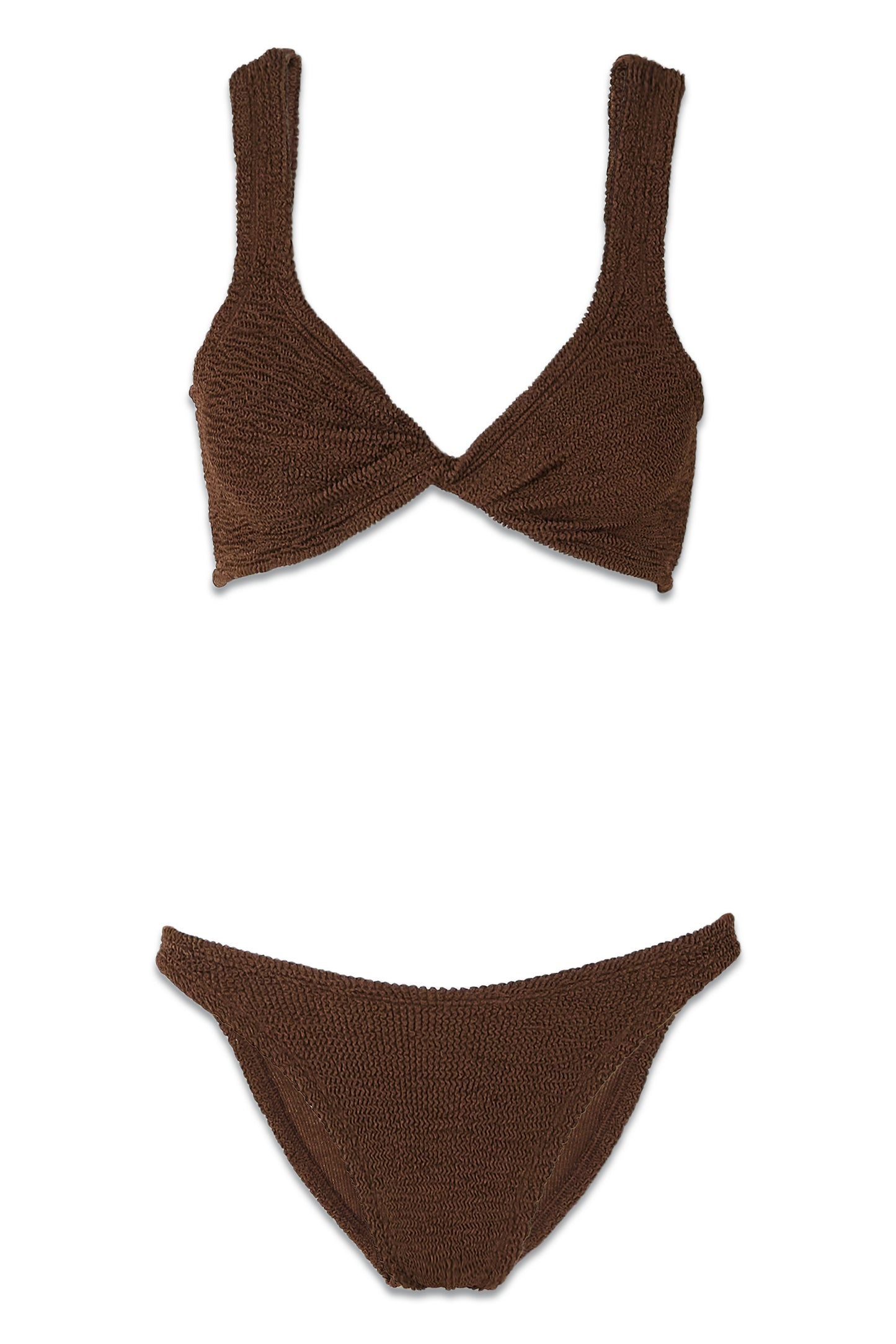 + NET SUSTAIN Juno Twist-front Seersucker Bikini