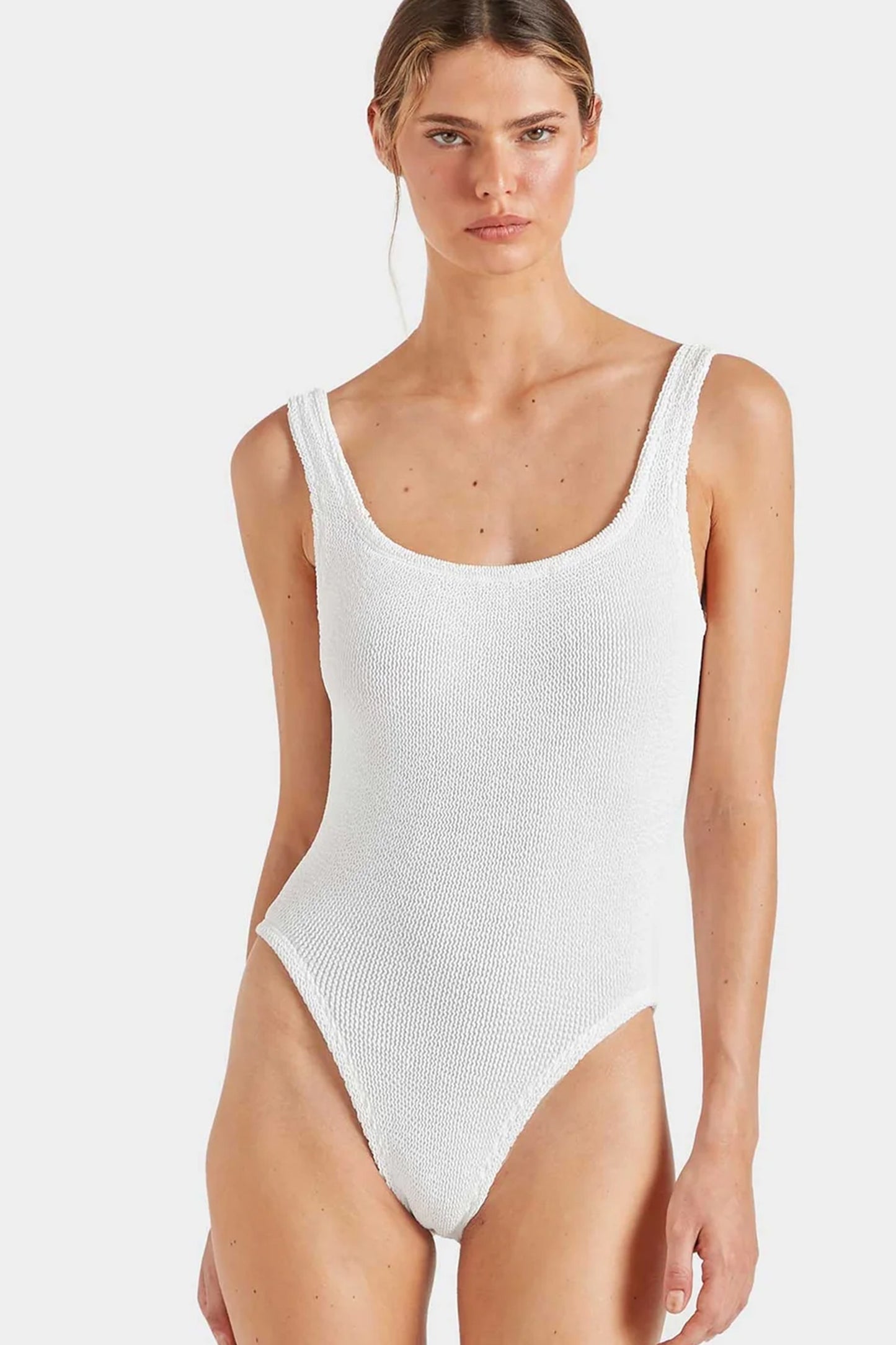 Square Neck Swim White