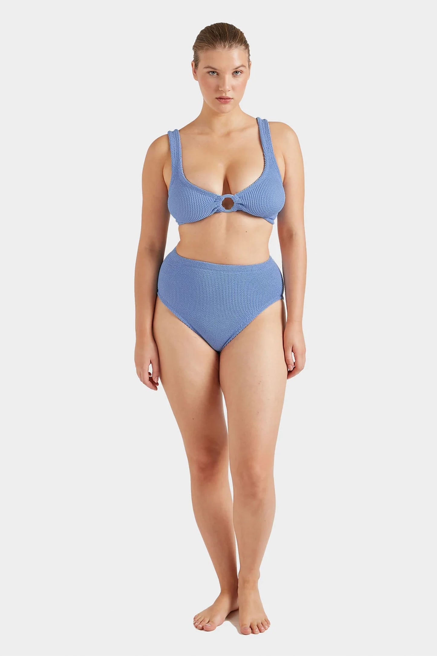 Nadine Bikini With Tonal Hoops Cornflower