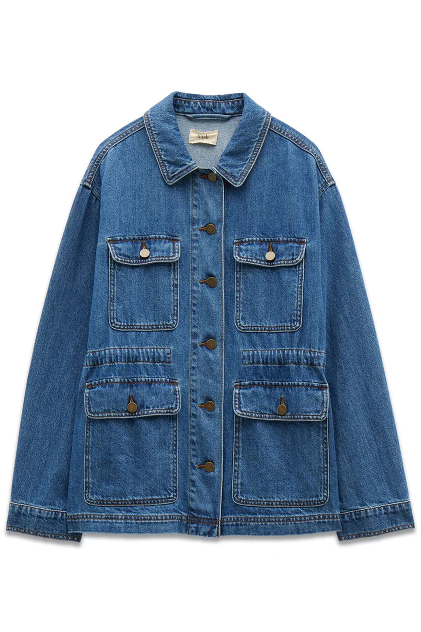 Nora Relaxed Denim Utility Jacket