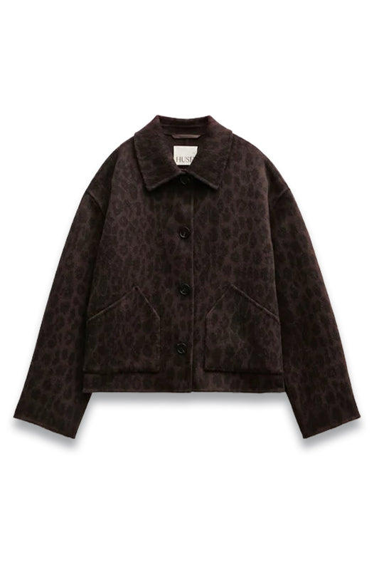 Pure Wool Leopard Double Faced Jacket