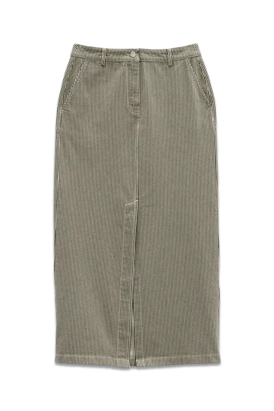 Amalia Stripe Denim Maxi Skirt