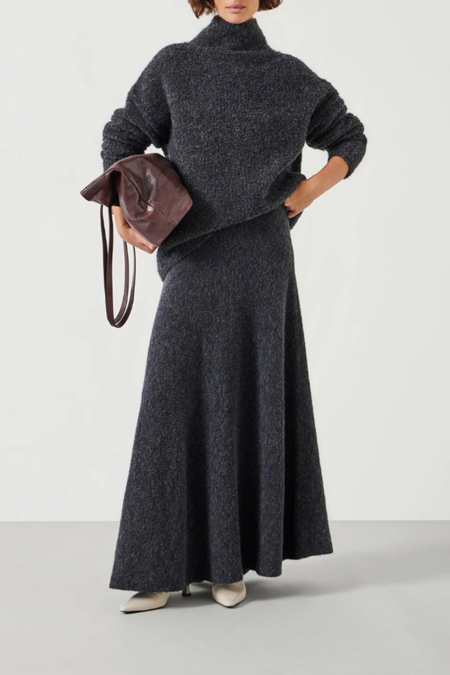 Bea Boucle Knitted Midi Skirt And Jumper