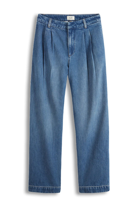 Lya Pleated Wide Leg Jeans, Mid Authentic