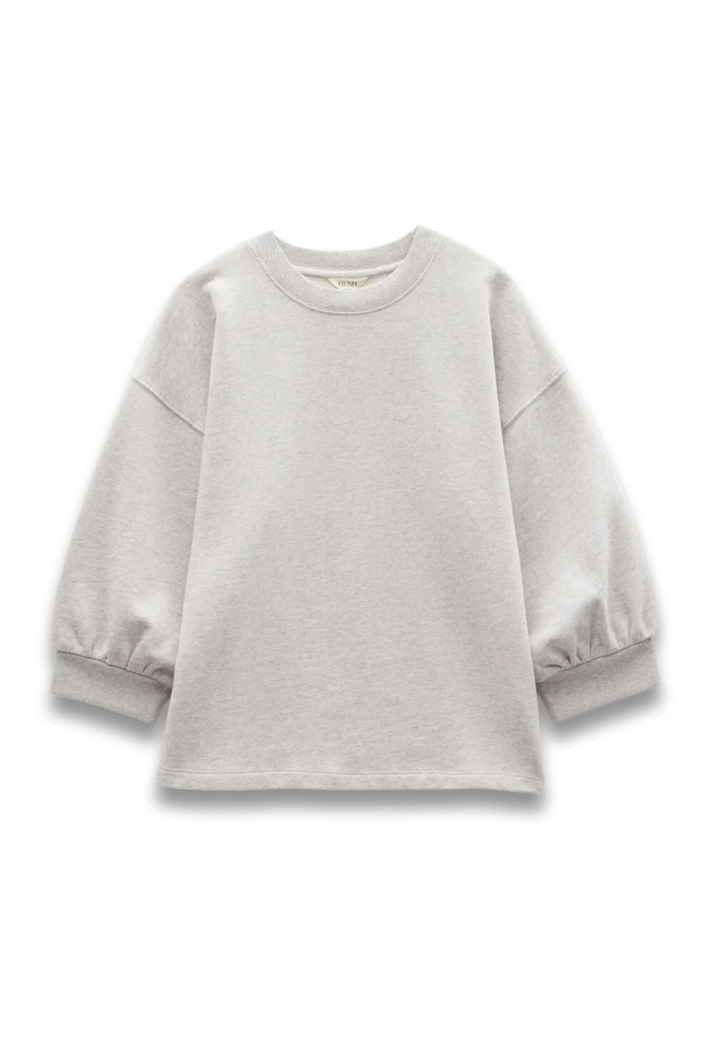 Gathered Sleeve Cotton Sweatshirt