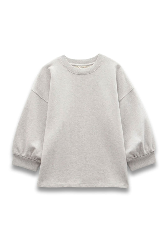 Gathered Sleeve Cotton Sweatshirt