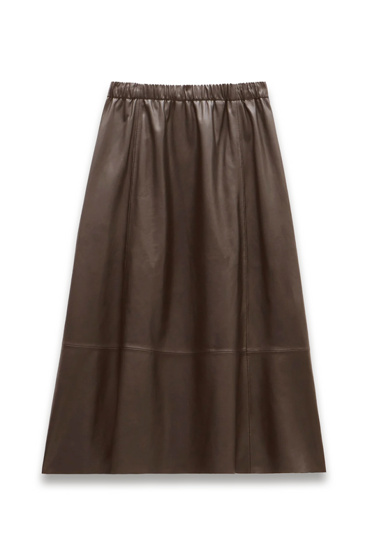 Agatha Leather Midi Skirt