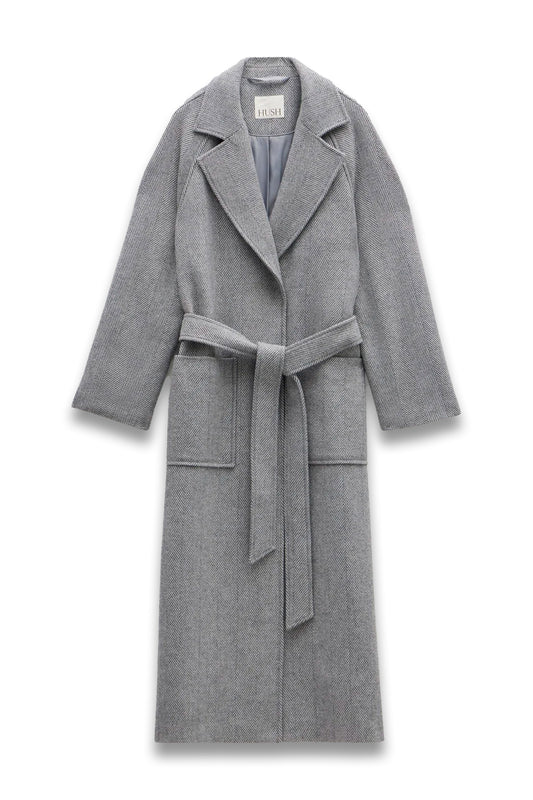 Kaitlin Wool Blend Herringbone Coat