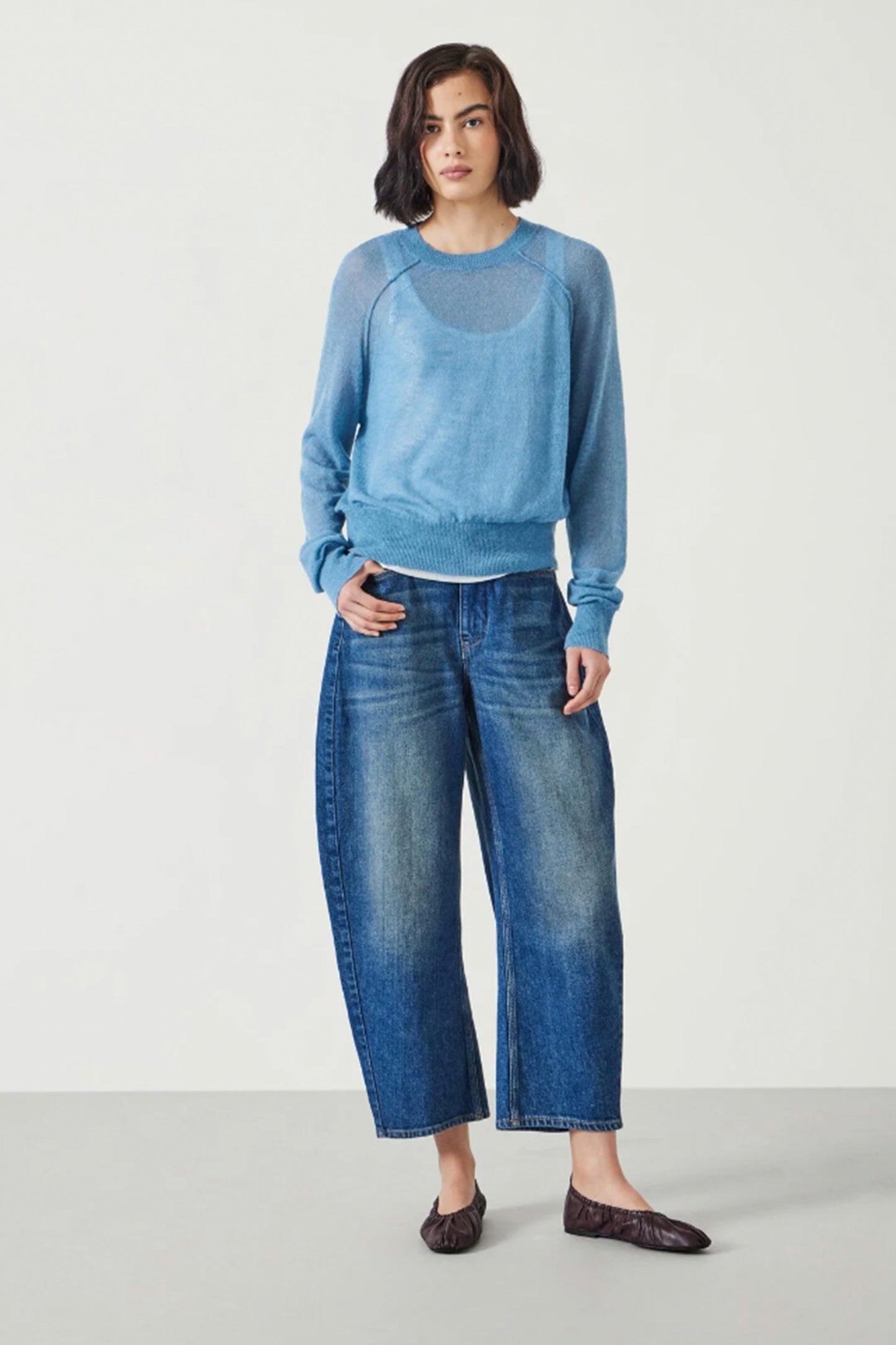 Elsie Gauzy Wool Blend Crew Jumper