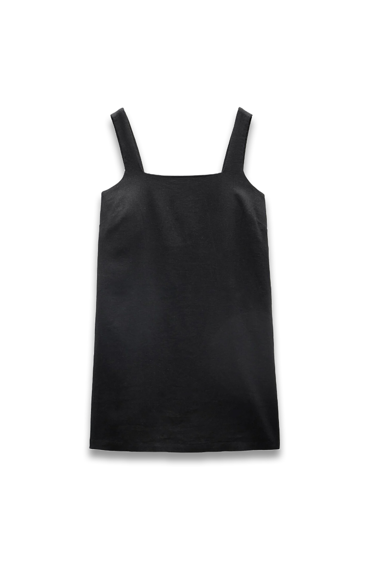Square Neck Linen Blend Mini Dress