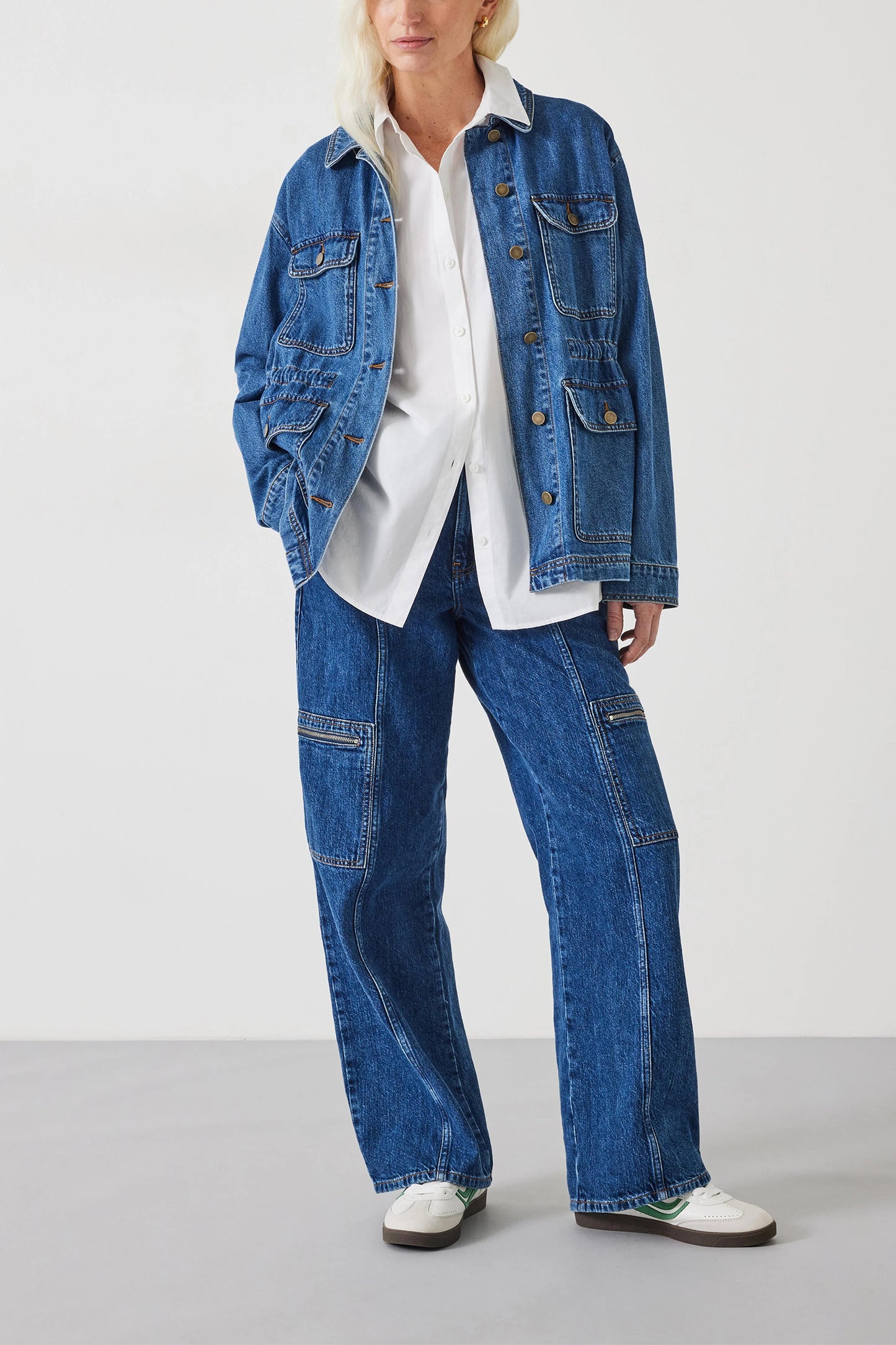 Nora Relaxed Denim Utility Jacket