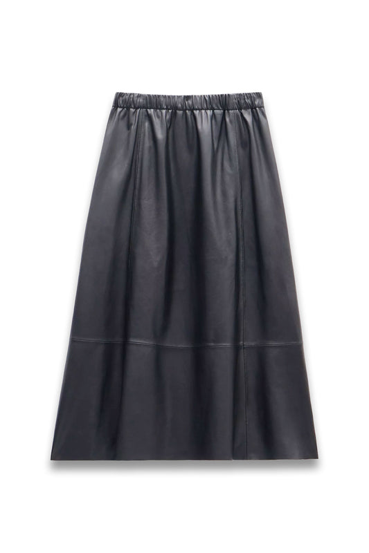 Agatha Leather Midi Skirt
