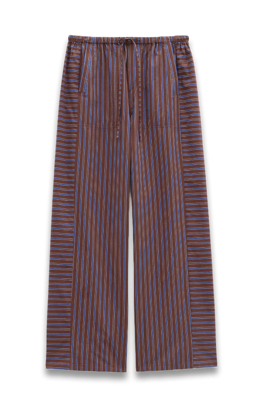 Cotton Stripe Pull On Trousers