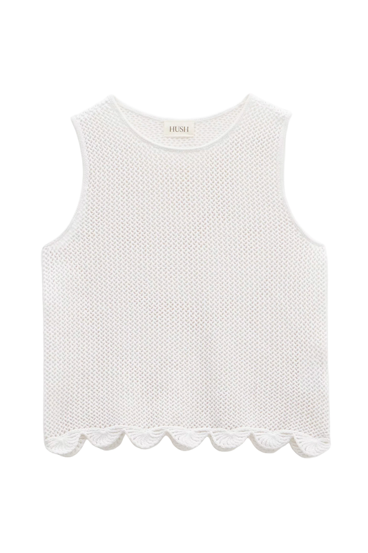 Adelina Crochet Scallop Edge Knitted Tank