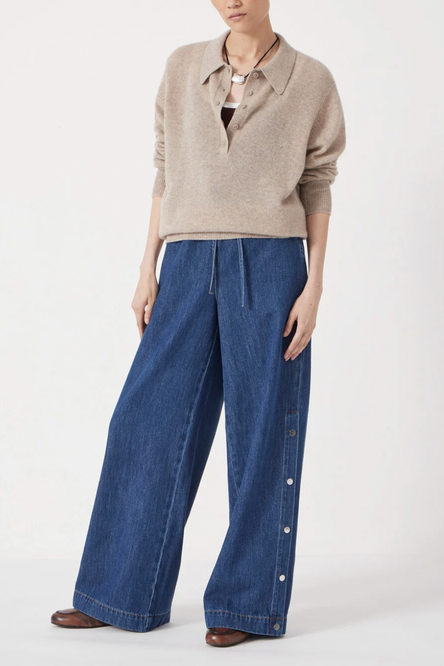 Cashmere Long Sleeve Polo Jumper