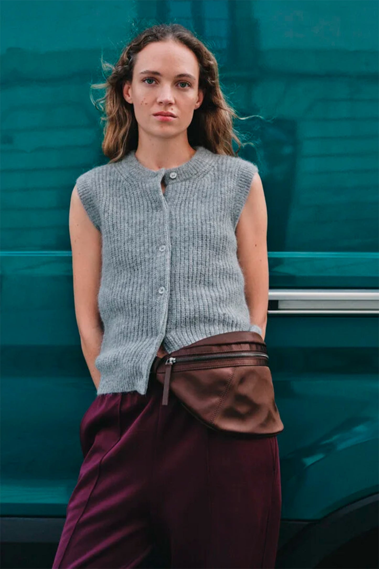 Button Through Knitted Tank Top