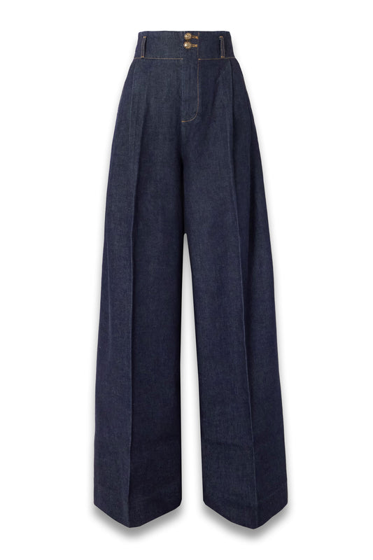 Hypnotic Pleated Wide-Leg Jeans